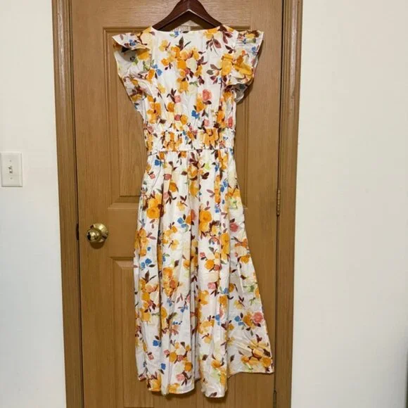 Abercrombie & Fitch Floral Maxi Dress - White and Yellow - Picture 2 of 8